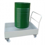 Portable spill containment pallet for 2 drums :: Fabricaciones Metálicas