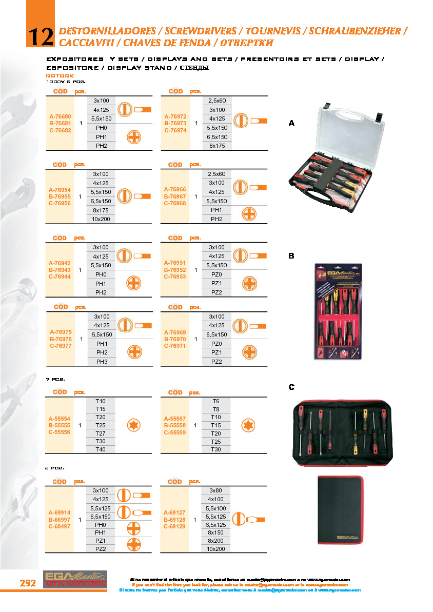 EGA MASTER screwdrivers.