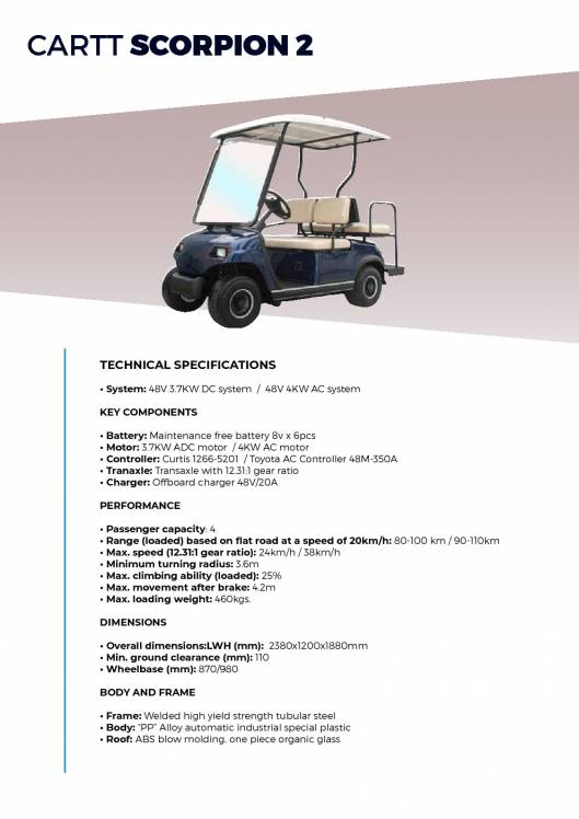 CARTTEC AIRPORT. Vehículos eléctricos aeropuerto golf carts. Catálogo 2019 inglés 11