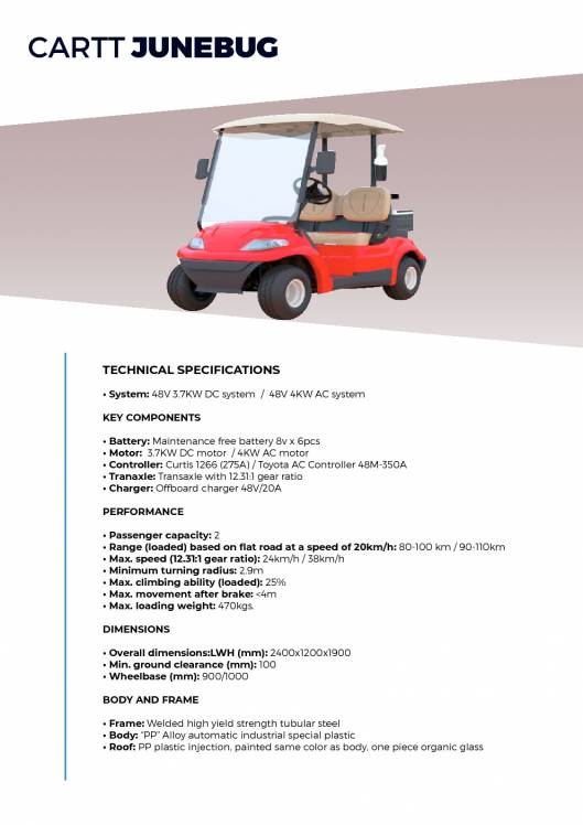 CARTTEC AIRPORT. Vehículos eléctricos aeropuerto golf carts. Catálogo 2019 inglés 19