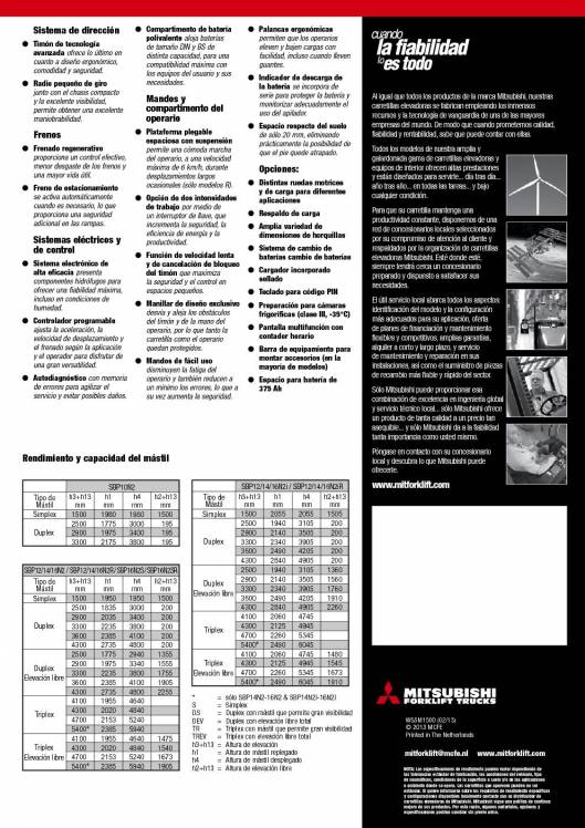 Catálogo de apiladores eléctricos de conductor acompañante Mitsubishi AXIA ES 6