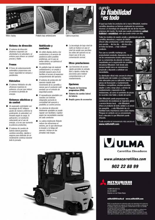 Catálogo de carretilla elevadora eléctrica de gran tonelaje Mitsubishi FB4050 6