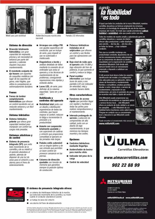 Catálogo de carretillas elevadoras diésel Mitsubishi GRENDIA ES 8