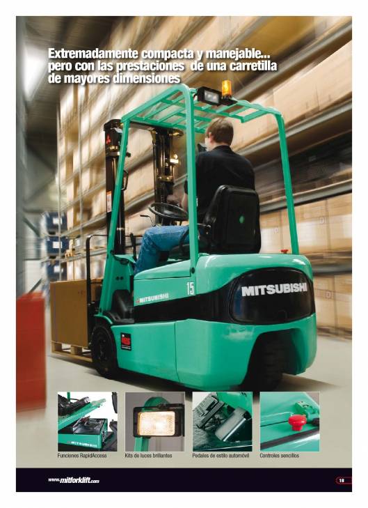 Catálogo carretillas elevadoras eléctricas Mitsubishi EDIA 1.0-5.0 18