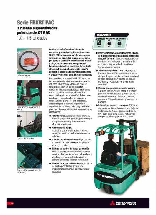 Catálogo carretillas elevadoras eléctricas Mitsubishi EDIA 1.0-5.0 19