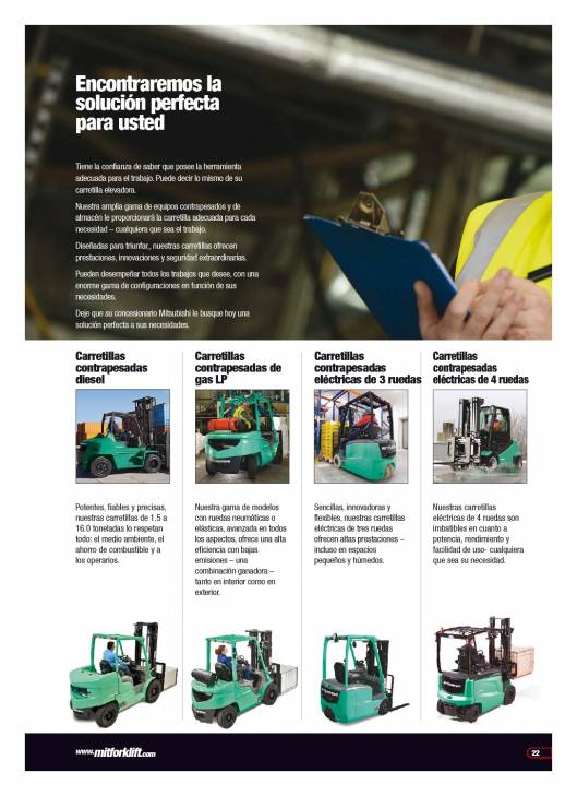 Catálogo carretillas elevadoras eléctricas Mitsubishi EDIA 1.0-5.0 22