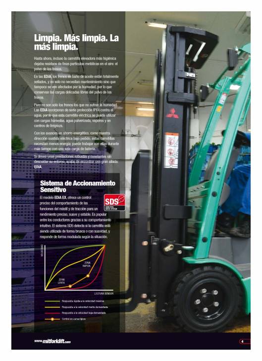 Catálogo carretillas elevadoras eléctricas Mitsubishi EDIA 1.0-5.0 4
