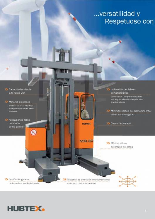 Catálogo de carretillas elevadoras laterales multidireccionales HUBTEX 2