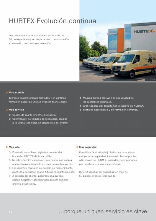 Catálogo de carretillas elevadoras laterales multidireccionales HUBTEX 23