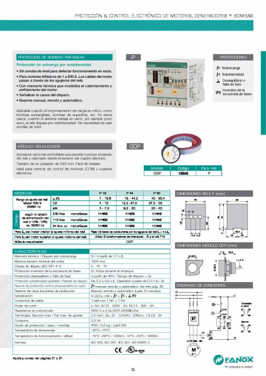 Catalogo general de baja tensión de FANOX 15