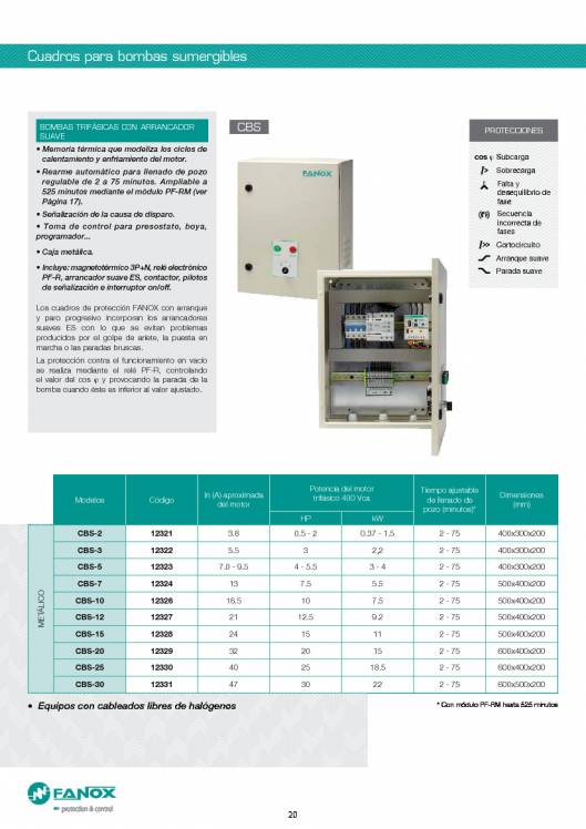 Catalogo general de baja tensión de FANOX 20