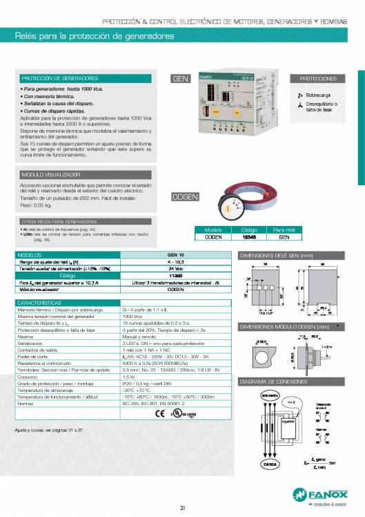 Catalogo general de baja tensión de FANOX 21