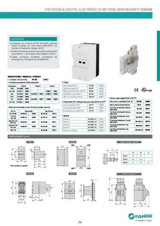 Catalogo general de baja tensión de FANOX 25