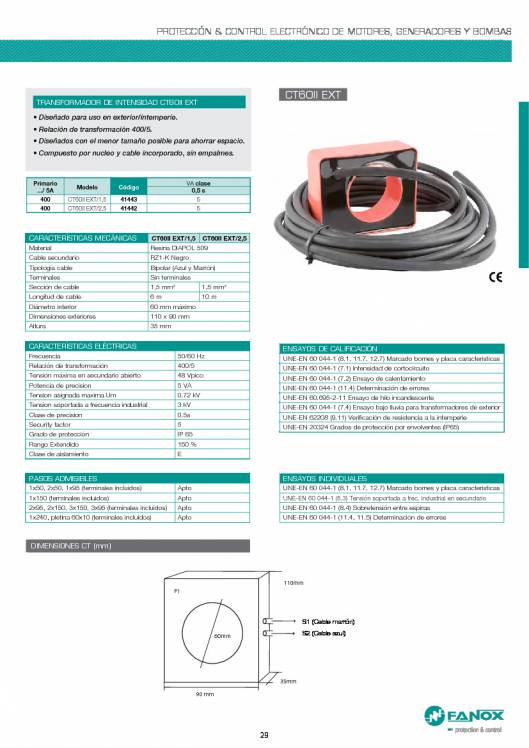 Catalogo general de baja tensión de FANOX 29