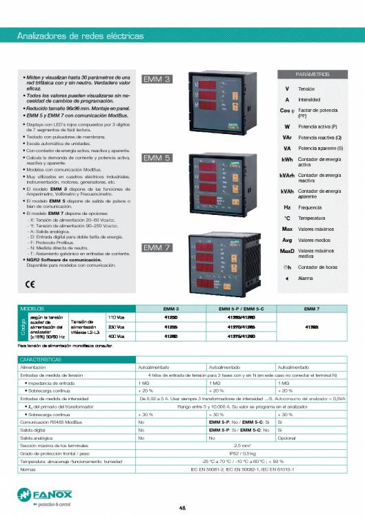 Catalogo general de baja tensión de FANOX 48