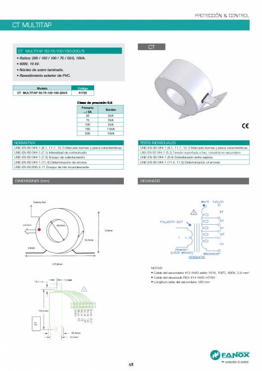 Catalogo general de baja tensión de FANOX 53