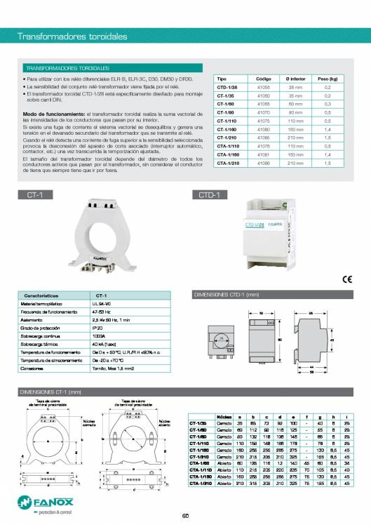 Catalogo general de baja tensión de FANOX 60