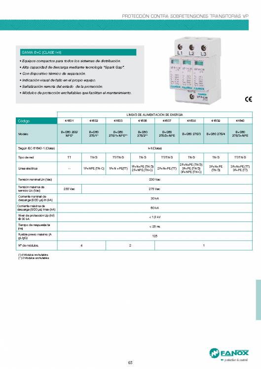 Catalogo general de baja tensión de FANOX 63