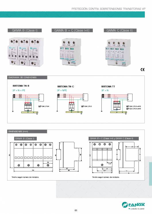 Catalogo general de baja tensión de FANOX 65