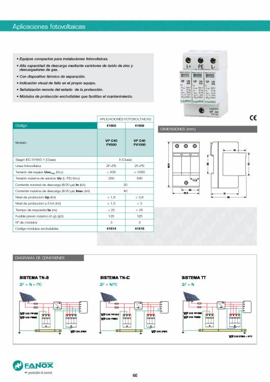 Catalogo general de baja tensión de FANOX 66