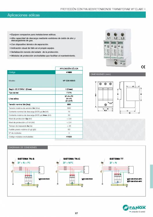 Catalogo general de baja tensión de FANOX 67