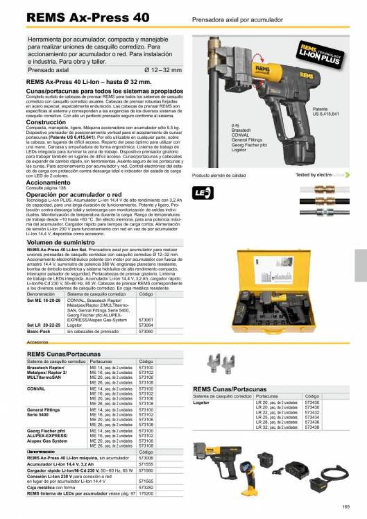 Catálogo general REMS 2015 169 Catálogo general REMS 2015 169