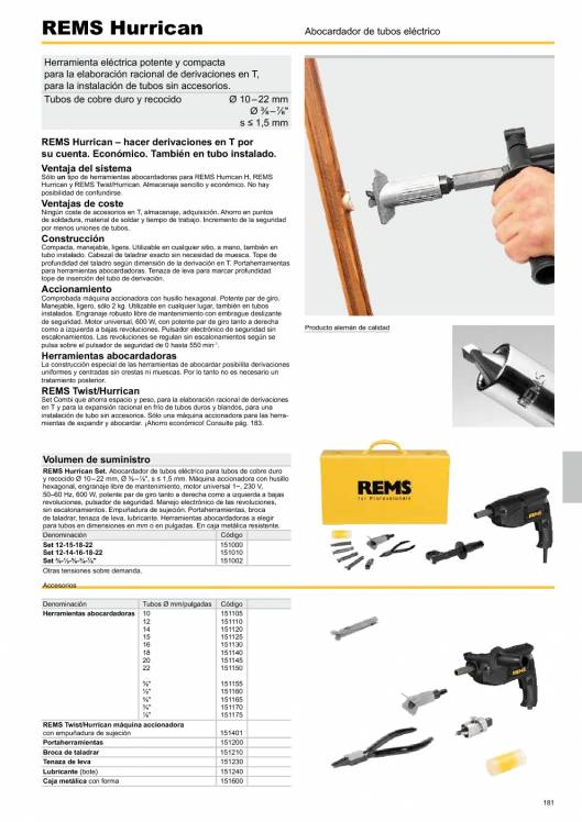 Catálogo general REMS 2015 181 Catálogo general REMS 2015 181