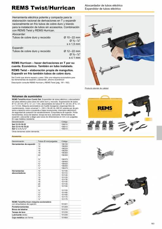 Catálogo general REMS 2015 183 Catálogo general REMS 2015 183