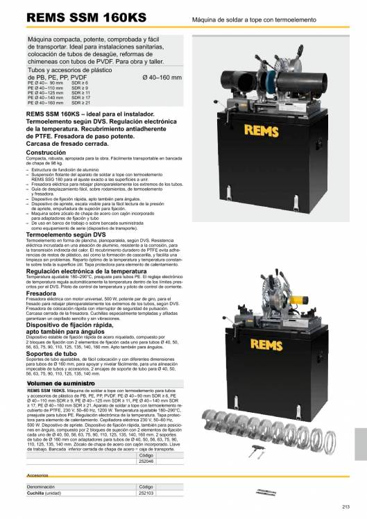 Catálogo general REMS 2015 213 Catálogo general REMS 2015 213