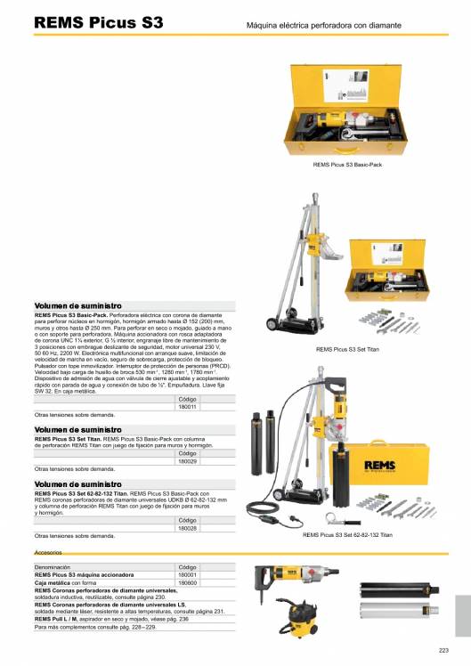 Catálogo general REMS 2015 223 Catálogo general REMS 2015 223