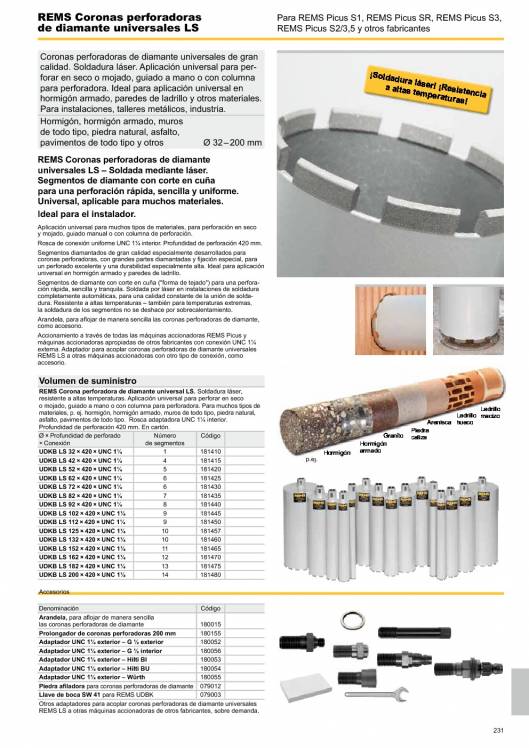 Catálogo general REMS 2015 231 Catálogo general REMS 2015 231