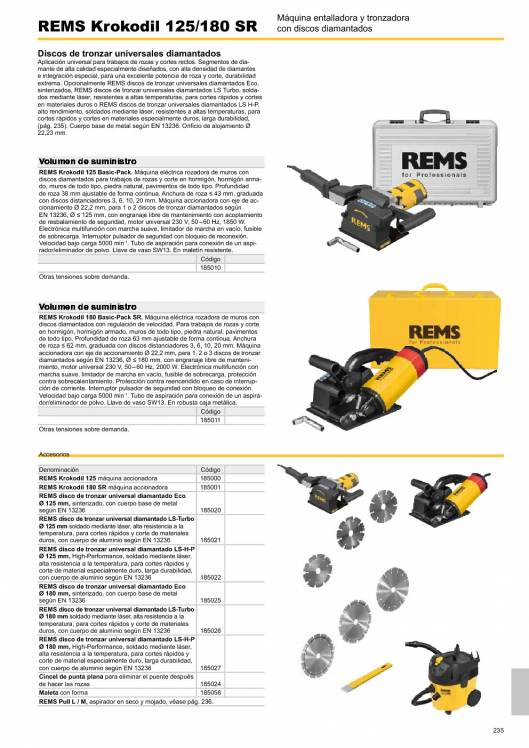 Catálogo general REMS 2015 235 Catálogo general REMS 2015 235