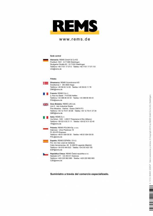 Catálogo general REMS 2015 244 Catálogo general REMS 2015 244