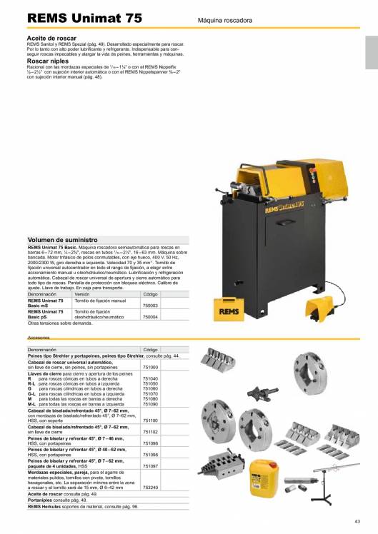 Catálogo general REMS 2015 43 Catálogo general REMS 2015 43