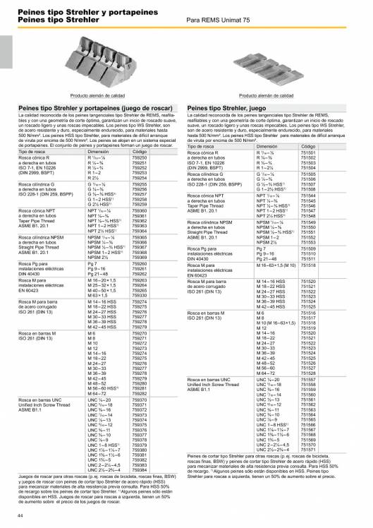 Catálogo general REMS 2015 44 Catálogo general REMS 2015 44