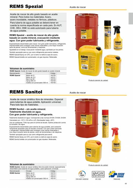 Catálogo general REMS 2015 49 Catálogo general REMS 2015 49