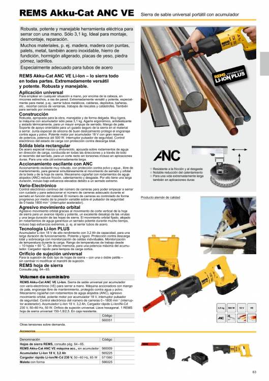 Catálogo general REMS 2015 63 Catálogo general REMS 2015 63