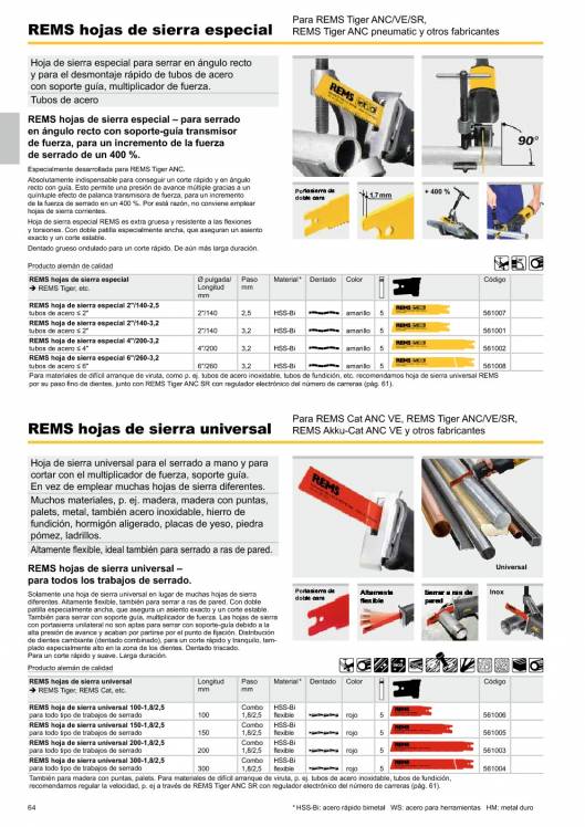 Catálogo general REMS 2015 64 Catálogo general REMS 2015 64