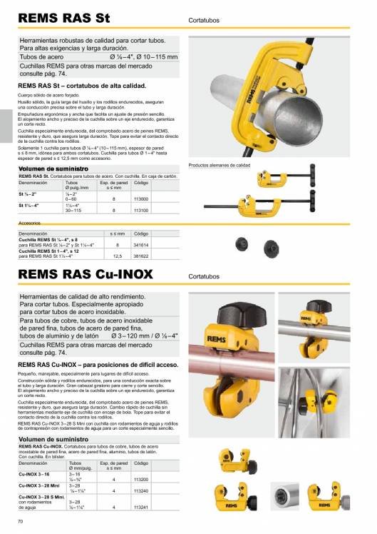 Catálogo general REMS 2015 70 Catálogo general REMS 2015 70