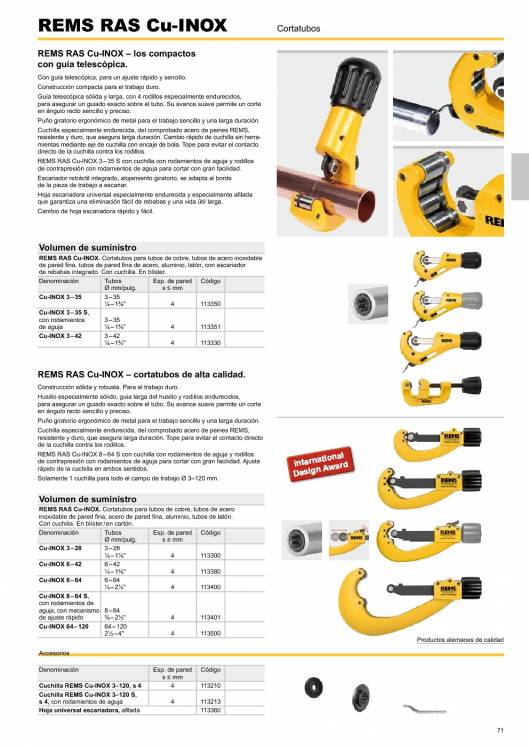 Catálogo general REMS 2015 71 Catálogo general REMS 2015 71