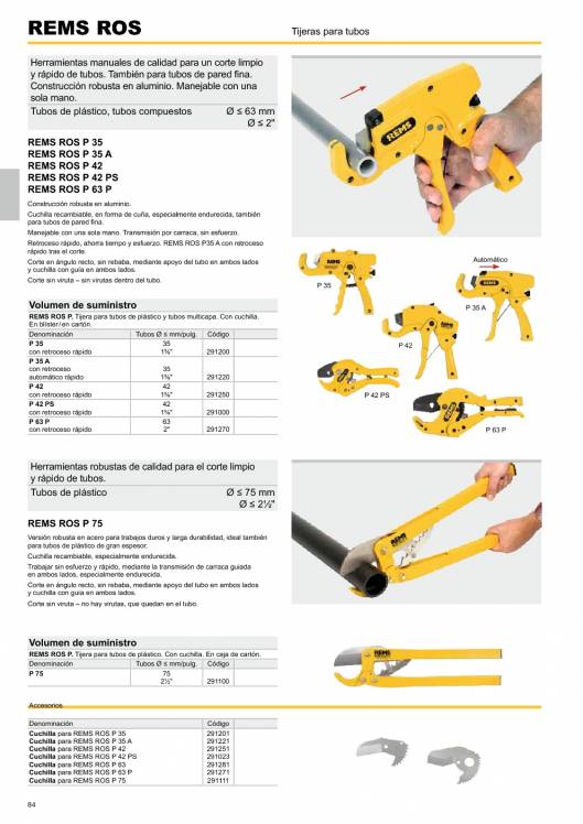 Catálogo general REMS 2015 84 Catálogo general REMS 2015 84