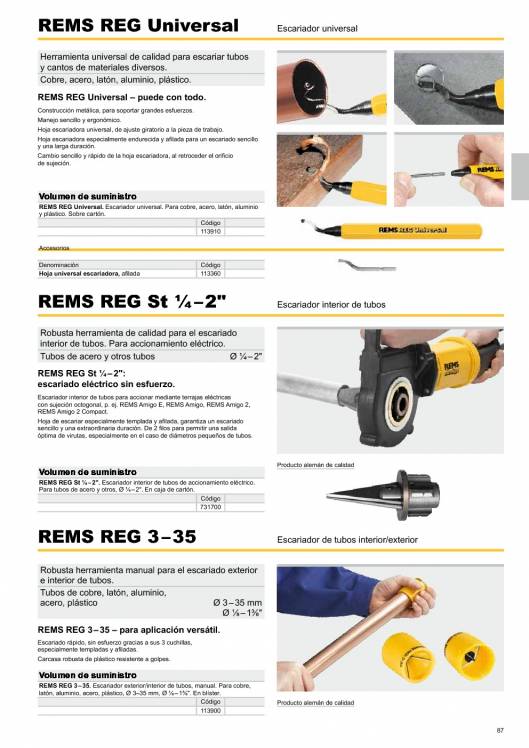 Catálogo general REMS 2015 87 Catálogo general REMS 2015 87