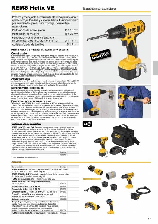 Catálogo general REMS 2015 93 Catálogo general REMS 2015 93