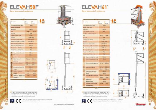 Catálogo de plataformas elevadoras ELEVAH 22