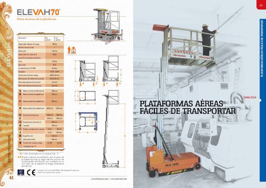 Catálogo de plataformas elevadoras ELEVAH 23