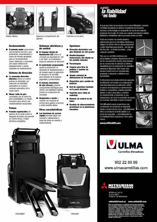 Catálogo de recogepedidos de bajo nivel MITSUBISHI VELÍA ES Serie OPB 4