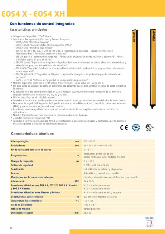Catálogo REER EOS. Barreras fotoeléctricas de seguridad 6