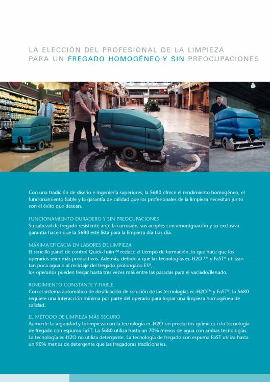 Catálogo TENNANT 5680 Fregadora-secadora de suelos de conductor acompañante 2