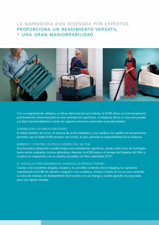Catálogo TENNANT 6100 Barredora subcompacta de conductor sentado 2