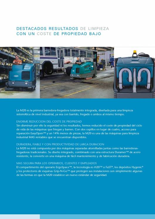 Catálogo TENNANT M20 Barredora-fregadora integrada de conductor sentado 2